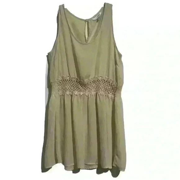 Charming Charlie BOHO TankTop W Floral Lace Mid Section hippie delicate - Picture 1 of 8